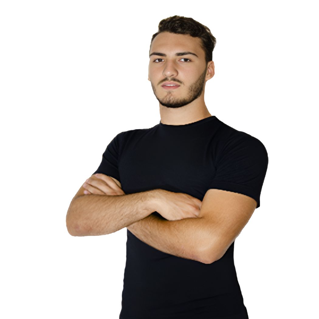 camiseta negra cuello redondo hombre